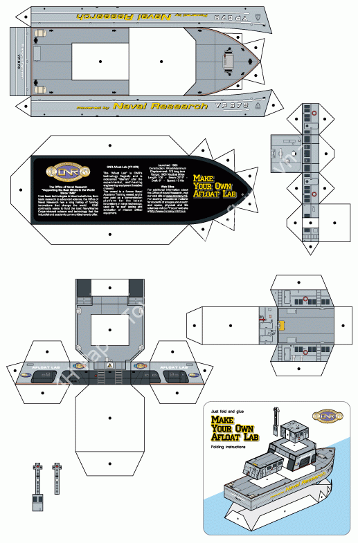 Mô hình giấy Navy Afloat Lab - đồ chơi giấy thủ công PaperCraft VN