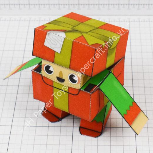 Mô hình giấy Christmas Box Elf - đồ chơi giấy thủ công PaperCraft VN