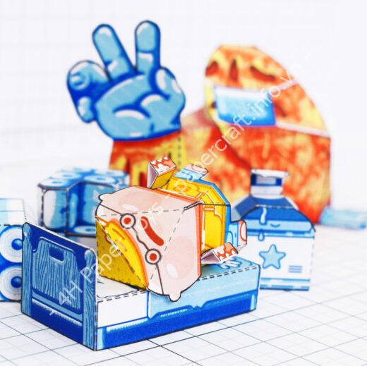 Mô hình giấy Self Isolation Playset - đồ chơi giấy thủ công PaperCraft VN