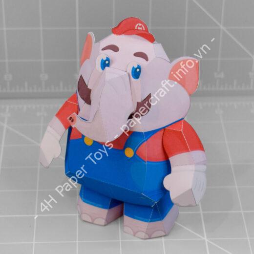 Mô hình giấy Elephant Mario - đồ chơi giấy thủ công PaperCraft VN