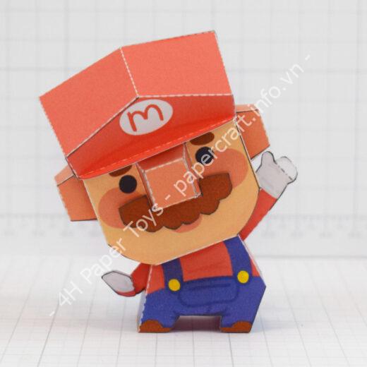 Mô hình giấy Little Mario - đồ chơi giấy thủ công PaperCraft VN