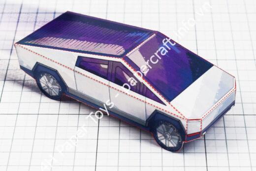 Mô hình giấy Tesla Cybertruck - ảnh 2 - đồ chơi giấy thủ công PaperCraft VN