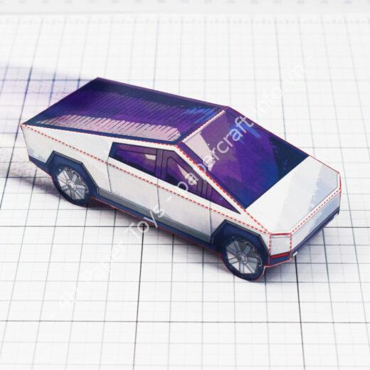Mô hình giấy Tesla Cybertruck - ảnh 2 - đồ chơi giấy thủ công PaperCraft VN