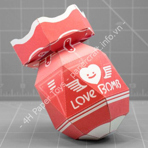 Mô hình giấy Love Bomb - đồ chơi giấy thủ công PaperCraft VN