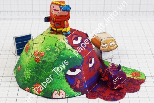 Mô hình giấy Space Garden Playset - đồ chơi giấy thủ công PaperCraft VN