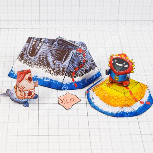 Mô hình giấy Popu Pirate Playset - đồ chơi giấy thủ công PaperCraft VN