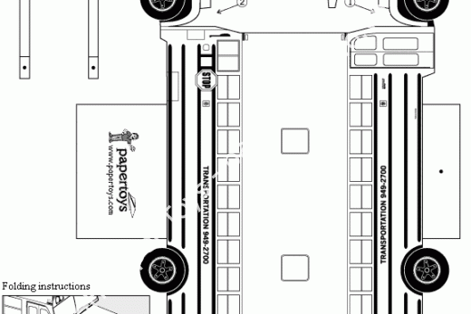 Mô hình giấy Amercian School Bus - ảnh 2 - đồ chơi giấy thủ công PaperCraft VN
