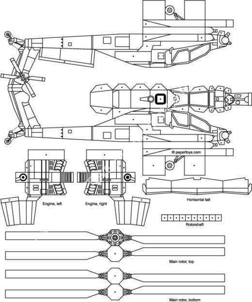 Mô hình giấy Apache Helicopter - đồ chơi giấy thủ công PaperCraft VN