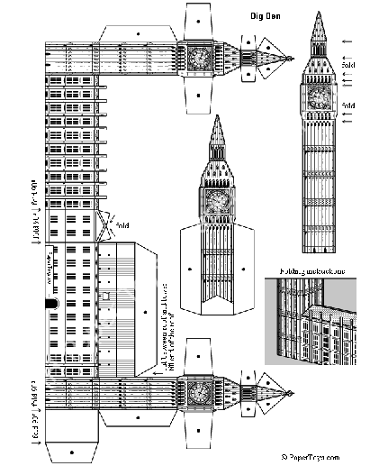 Mô hình giấy Big Ben - ảnh 3 - đồ chơi giấy thủ công PaperCraft VN