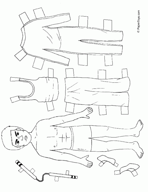 Mô hình giấy Bruce Lee Paper Doll - đồ chơi giấy thủ công PaperCraft VN