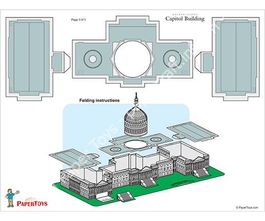 Mô hình giấy U.S Capitol Building - đồ chơi giấy thủ công PaperCraft VN