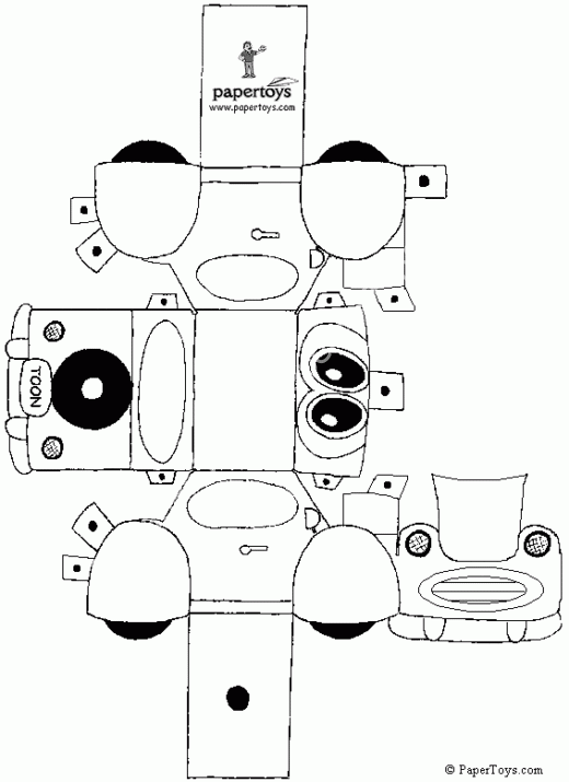 Mô hình giấy Cartoon Car - đồ chơi giấy thủ công PaperCraft VN