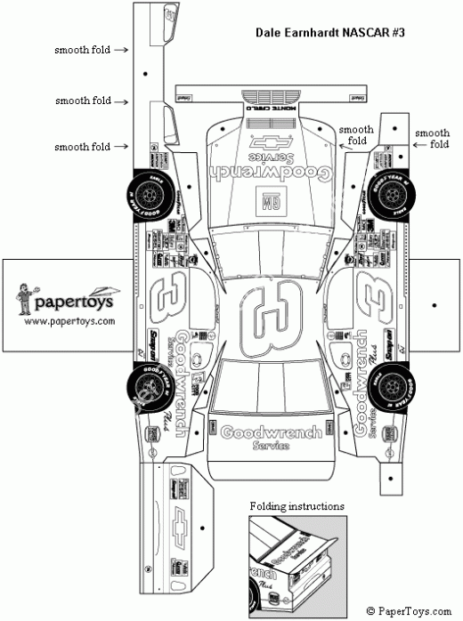 Mô hình giấy Dale Earnhardt NASCAR #3 - ảnh 3 - đồ chơi giấy thủ công PaperCraft VN