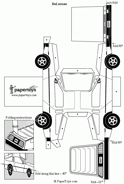 Mô hình giấy DeLorean - ảnh 3 - đồ chơi giấy thủ công PaperCraft VN