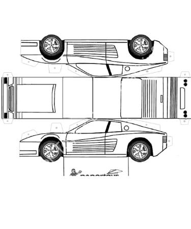 Mô hình giấy Ferrari Testerossa - đồ chơi giấy thủ công PaperCraft VN
