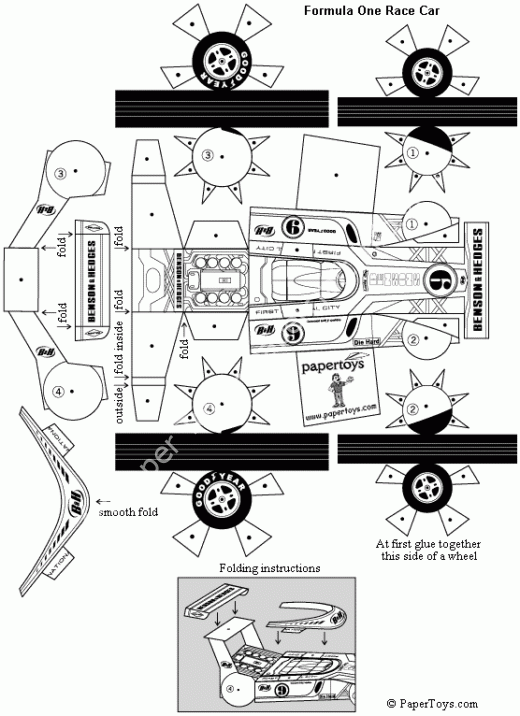 Mô hình giấy Formula One Race Car - đồ chơi giấy thủ công PaperCraft VN