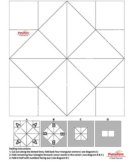 Mô hình giấy Fortune Teller - đồ chơi giấy thủ công PaperCraft VN