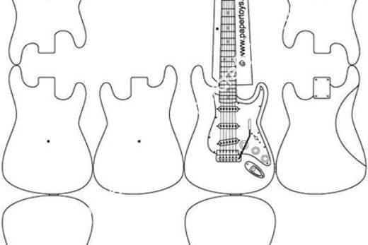 Mô hình giấy Jimi Hendrix Guitar - đồ chơi giấy thủ công PaperCraft VN