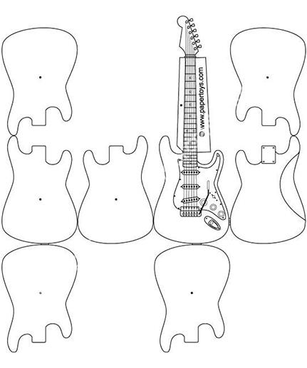 Mô hình giấy Jimi Hendrix Guitar - đồ chơi giấy thủ công PaperCraft VN