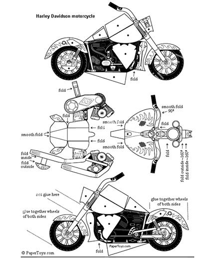 Mô hình giấy Harley Davidson Motorcycle - đồ chơi giấy thủ công PaperCraft VN