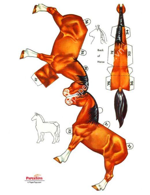 Mô hình giấy Horse - đồ chơi giấy thủ công PaperCraft VN
