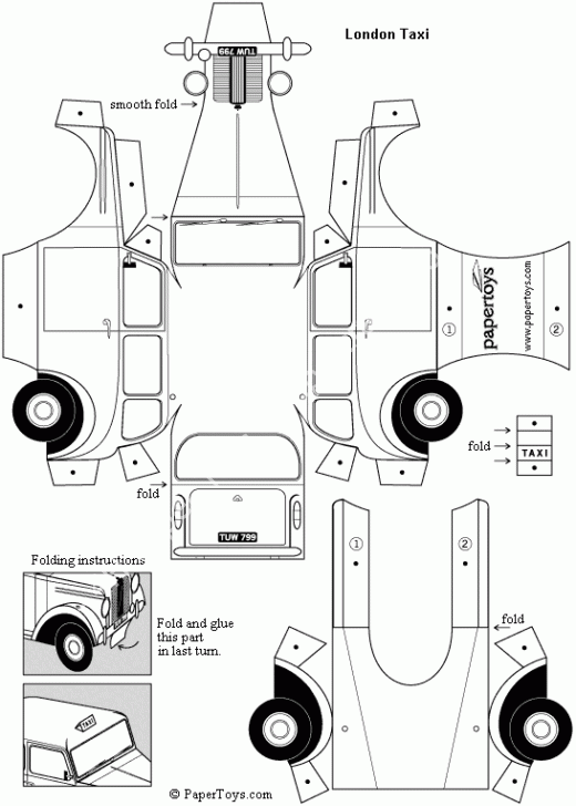 Mô hình giấy London Taxi - đồ chơi giấy thủ công PaperCraft VN