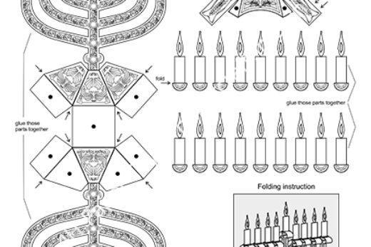 Mô hình giấy Chanukah Menorah - đồ chơi giấy thủ công PaperCraft VN
