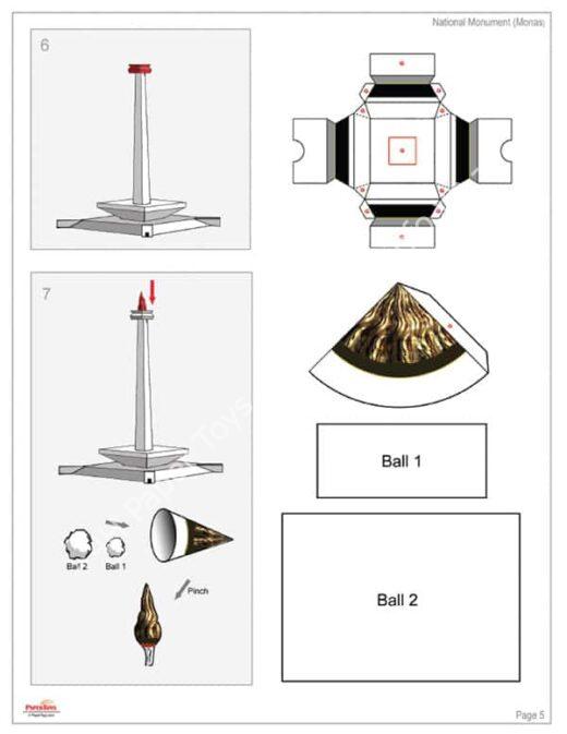 Mô hình giấy Indonesia National Monument (MONAS) - đồ chơi giấy thủ công PaperCraft VN