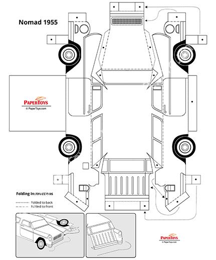 Mô hình giấy 1955 Chevrolet Nomad - đồ chơi giấy thủ công PaperCraft VN