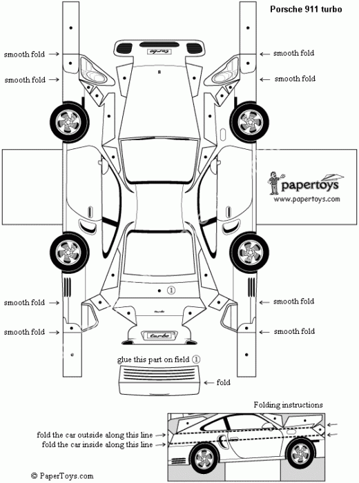 Mô hình giấy Porsche 911 - đồ chơi giấy thủ công PaperCraft VN