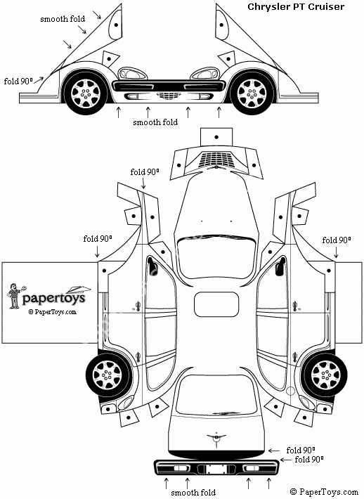 Mô hình giấy Chrysler PT Cruiser - ảnh 3 - đồ chơi giấy thủ công PaperCraft VN