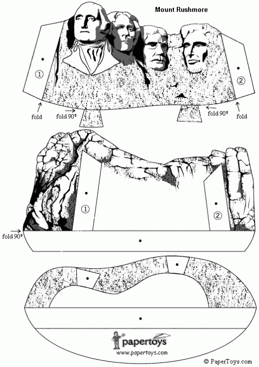Mô hình giấy Mount Rushmore - đồ chơi giấy thủ công PaperCraft VN