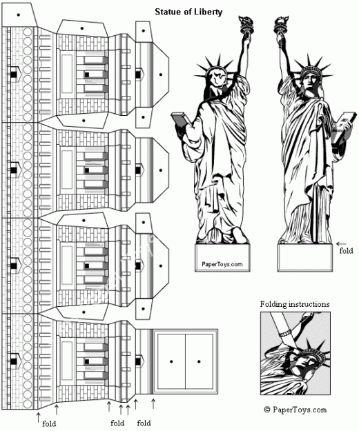 Mô hình giấy Statue of Liberty - đồ chơi giấy thủ công PaperCraft VN