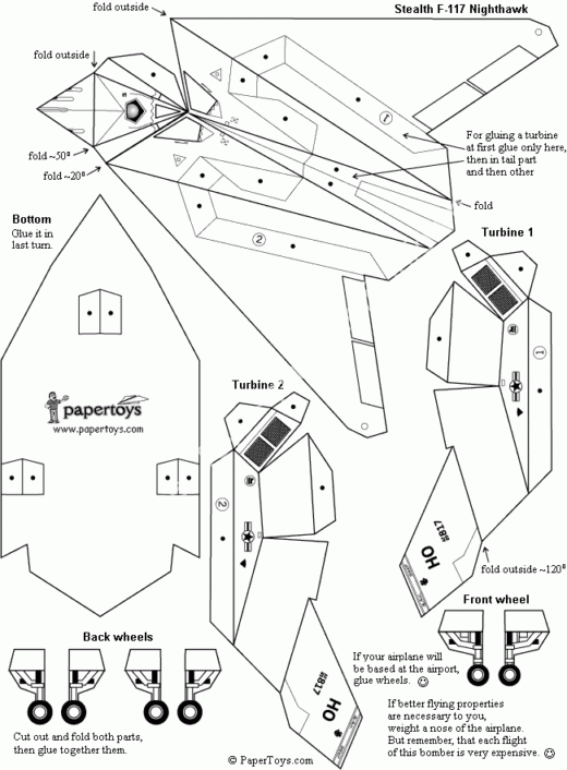 Mô hình giấy Stealth Aircraft - đồ chơi giấy thủ công PaperCraft VN