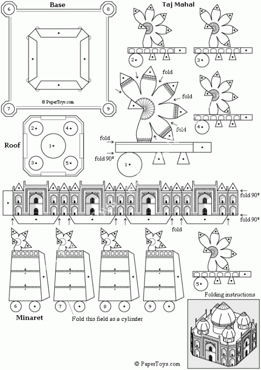Mô hình giấy Taj Mahal - đồ chơi giấy thủ công PaperCraft VN