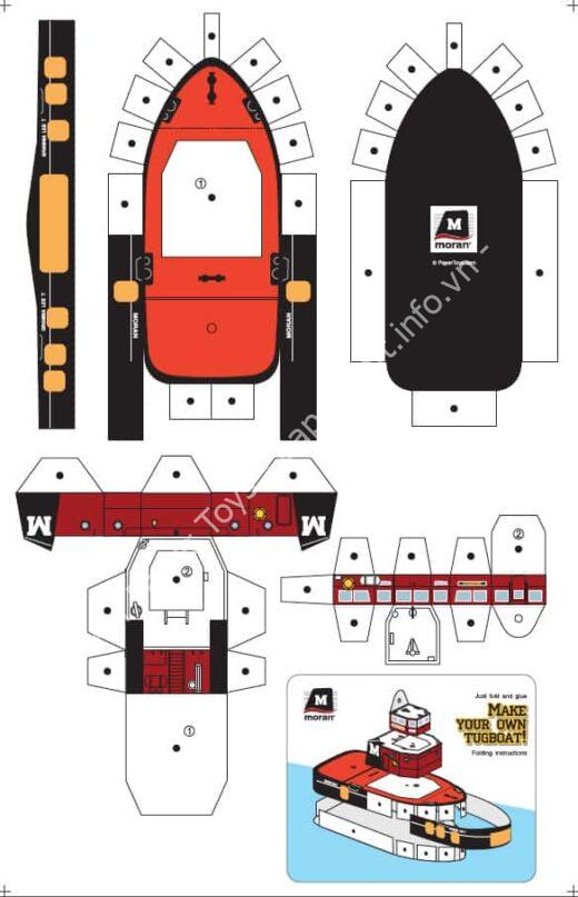 Mô hình giấy Tugboat - đồ chơi giấy thủ công PaperCraft VN