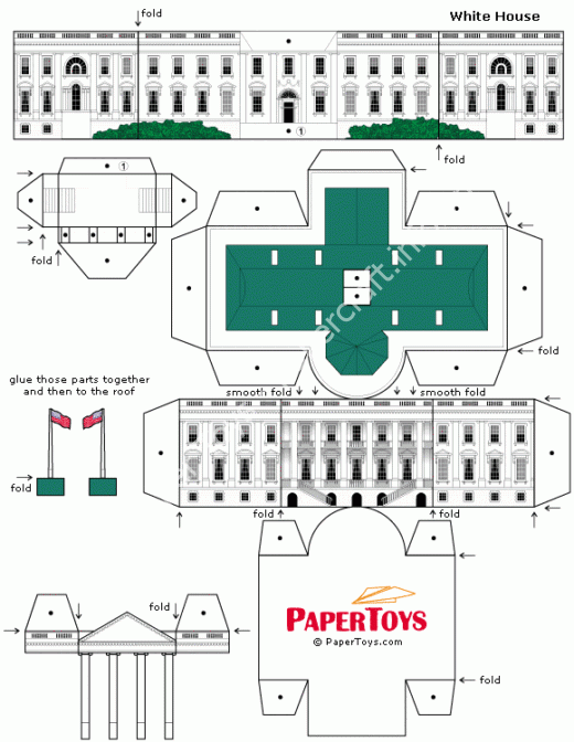 Mô hình giấy White House - đồ chơi giấy thủ công PaperCraft VN