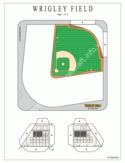 Mô hình giấy Wrigley Field - đồ chơi giấy thủ công PaperCraft VN