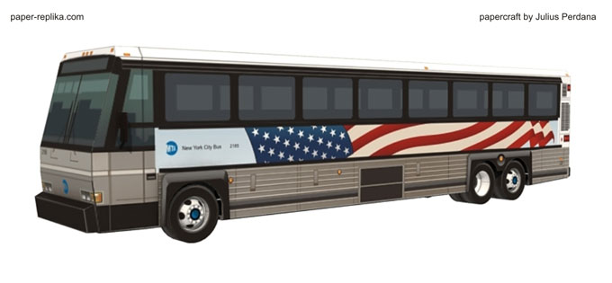 Mô hình giấy New York City Bus – 9/11 Memorial Livery Papercraft - đồ chơi giấy thủ công PaperCraft VN
