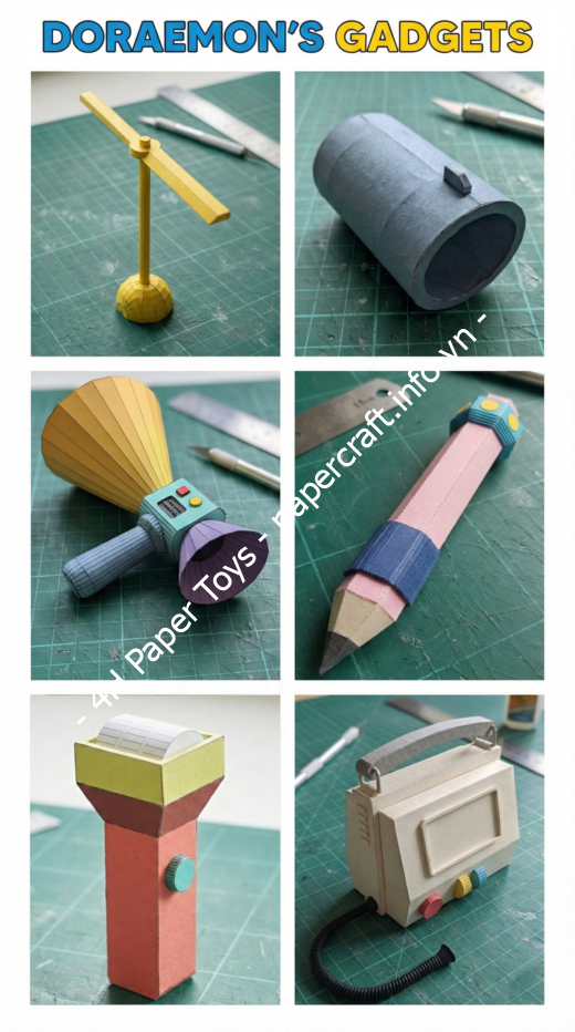 Mô hình giấy Tổng Hợp Kit Mô Hình Giấy Doraemon (P.1): Từ Chong Chóng Tre Đến Đại Bác Bé Bự Cực Chất - ảnh 7 - đồ chơi giấy thủ công PaperCraft VN