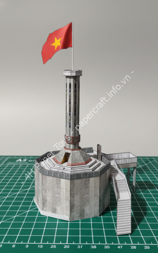 Mô hình giấy Cột cờ Lũng Cú - đồ chơi giấy thủ công PaperCraft VN