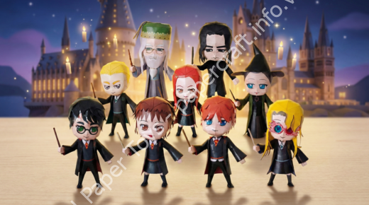 Mô hình giấy Chibi Wizards – Harry Potter - đồ chơi giấy thủ công PaperCraft VN
