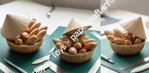 Mô hình giấy Bánh mì Việt Nam - ảnh 2 - đồ chơi giấy thủ công PaperCraft VN