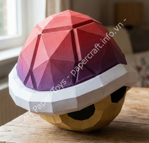 Mô hình giấy Mario Red & Green Shell (Large Scale Edition) - đồ chơi giấy thủ công PaperCraft VN