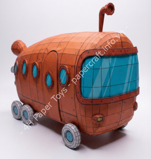 Mô hình giấy Bikini Bottom Bus (SpongeBob SquarePants) - đồ chơi giấy thủ công PaperCraft VN