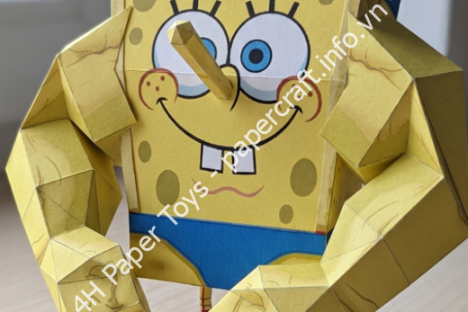 Mô hình giấy SpongeBob Cơ Bắp - đồ chơi giấy thủ công PaperCraft VN