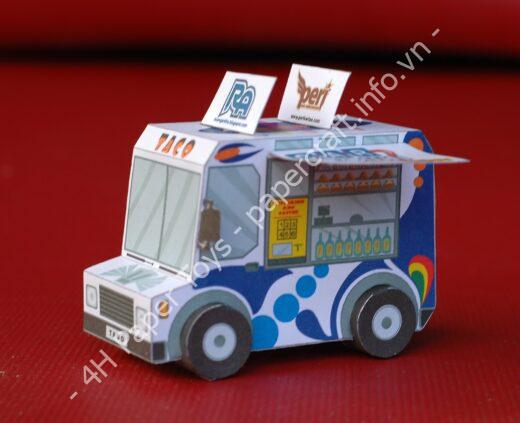 Mô hình giấy Taco Truck Papertoy - đồ chơi giấy thủ công PaperCraft VN