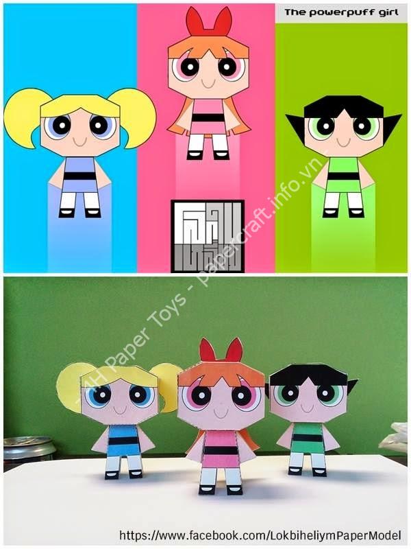 Mô hình giấy The Powerpuff Girls