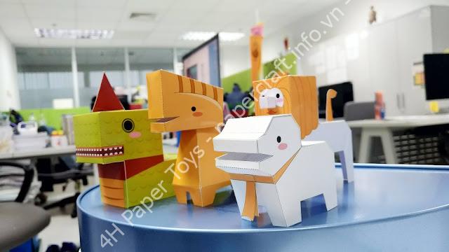 Mô hình giấy Himmapan Marshmallow (quái thú rừng thần thoại Thái)