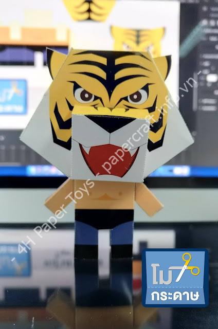 Mô hình giấy Tiger Mask - đồ chơi giấy thủ công PaperCraft VN